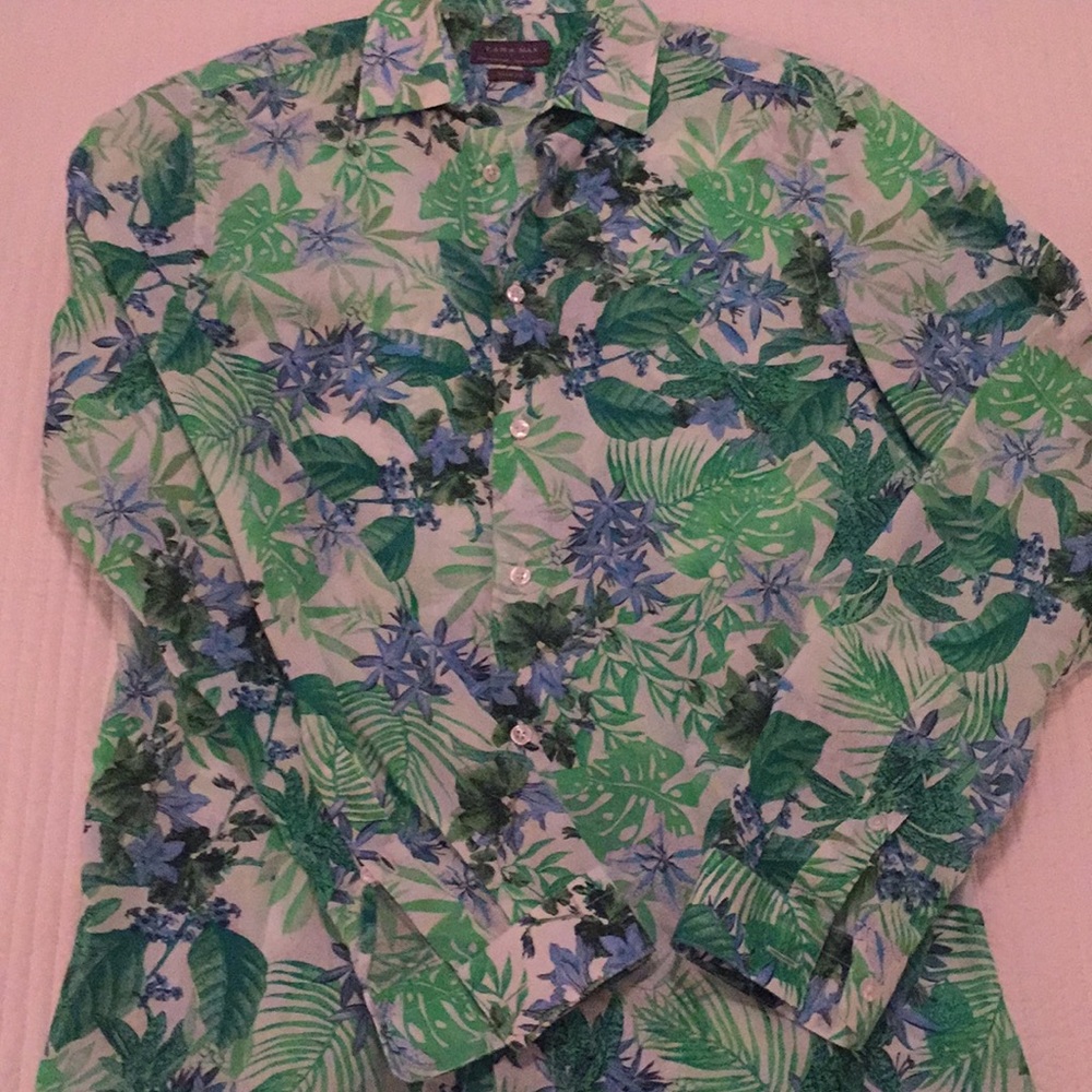 Zara Man tropical blue green small? ✅ measurement